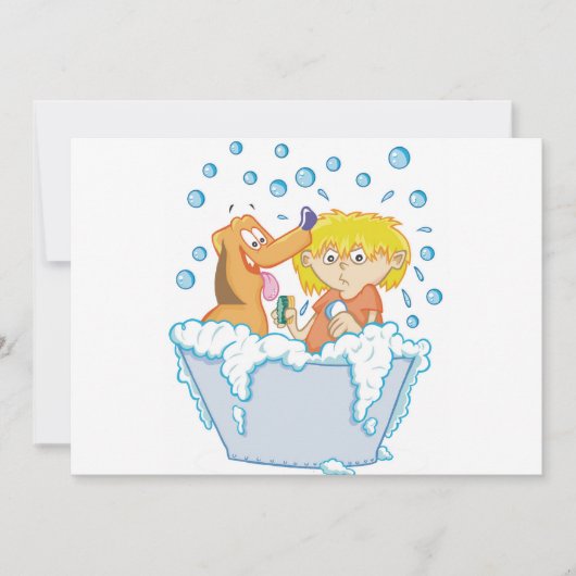 Jongen die een hond uitnodigen kaart (Voorkant)