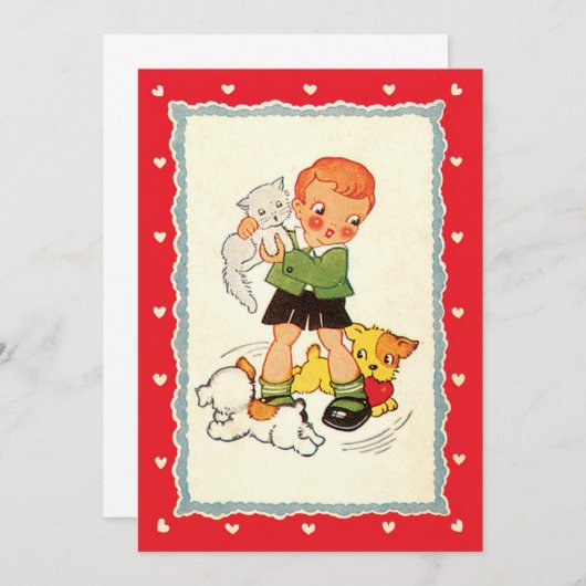  jongen die een kitten redt van race-Puppies (Voorkant / Achterkant)