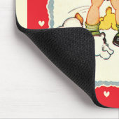 jongen die een kitten redt van race-Puppies Muismat (Hoek)