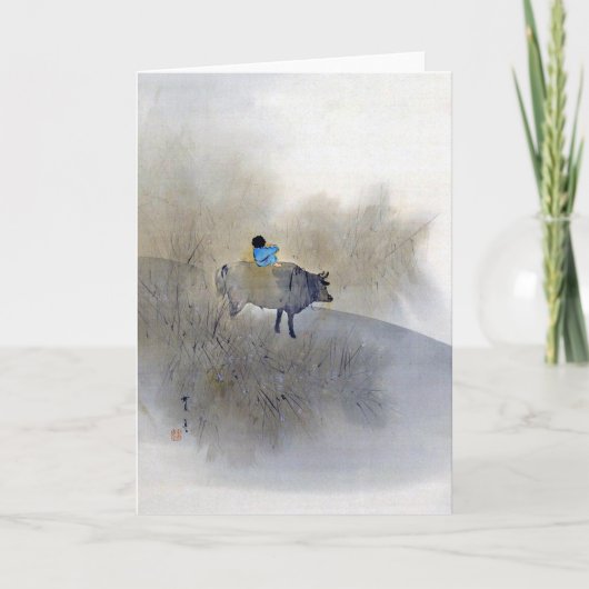 Jongen die een Koe leid en een fluitje blaast, Sei Kaart (Voorkant)