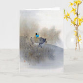 Jongen die een Koe leid en een fluitje blaast, Sei Kaart (Gele Bloem)