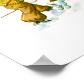 Jongen die een sneeuwbal gooit poster (Hoek)