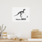 Jongen die een Tyrannosaurus Rex rondlopen ~ Denk Poster (Keuken)