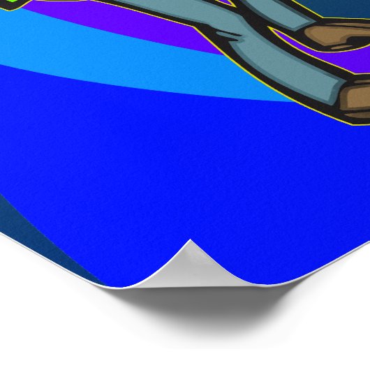 Jongen die een vis vangen poster (Hoek)