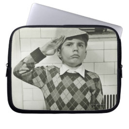 Jongen die een Wooden Sword vasthouden Laptop Sleeve