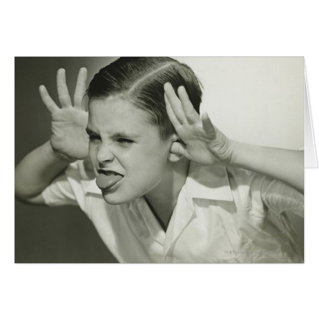 Jongen die gezicht maken (Voorkant Horizontaal)