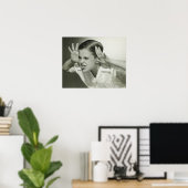 Jongen die gezicht maken poster (Thuiskantoor)