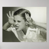 Jongen die gezicht maken poster (Voorkant)