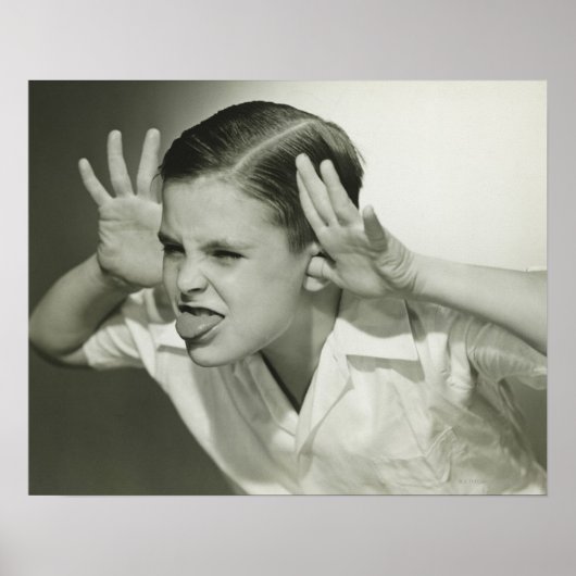 Jongen die gezicht maken poster (Voorkant)