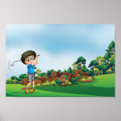 Jongen die Golf spelen Poster (Voorkant)