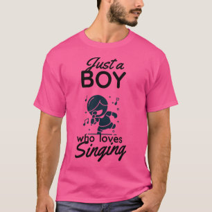 Jongen die graag Karaoke Singer Muziek zingen T-shirt