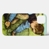 Jongen die gras knipt met sikkel door Vincent van Case-Mate iPhone Case (Achterkant (horizontaal))