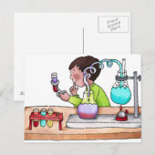 Jongen die het Experiment van de Wetenschap doen Briefkaart (Voorkant / Achterkant)