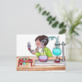 Jongen die het Experiment van de Wetenschap doen Briefkaart (Staand voorkant)