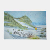 Jongen die het strand rondlopen deurmat (Voorkant)