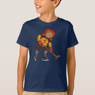 Jongen die Hockey spelen T-shirt