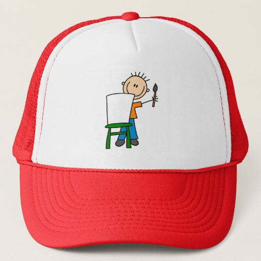 Jongen die hoed schildert trucker pet (Voorkant)