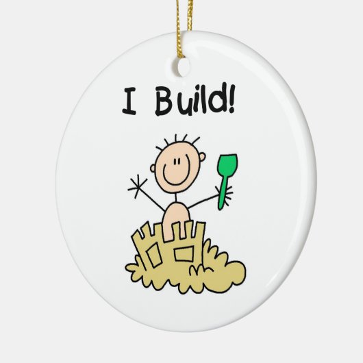 Jongen die ik bouwd keramisch ornament (Links)