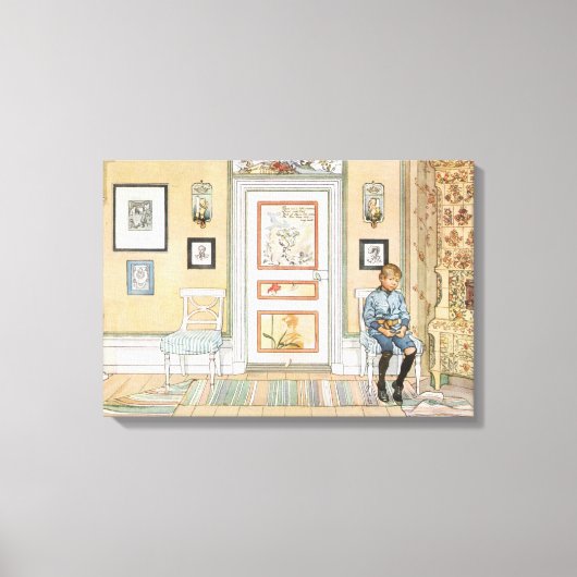 Jongen die in de hoek zitten (door Carl Larsson) C Canvas Afdruk (Voorkant)
