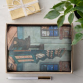 jongen die met kerstspeelgoed speelt tissuepapier (Geschenk)