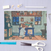 jongen die met kerstspeelgoed speelt tissuepapier (Craft)