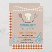 Jongen die met thema's koken bedankkaart (Voorkant / Achterkant)