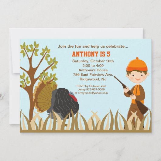 Jongen die op Bossen jagen Kaart (Voorkant)