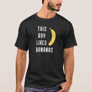 Jongen die op Gezegde exotische vruchten van banaa T-shirt