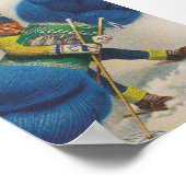 Jongen die reuzenschuim van Yarn  vervoeren Poster (Hoek)