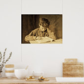 Jongen die studeren door Lewis Hine Poster (Keuken)