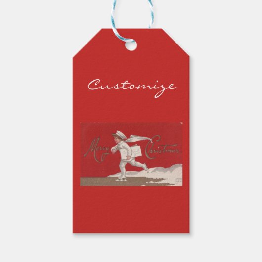 Jongen die  Thunder_Cove kerstmis Skaten Cadeaulabel (Voorkant)