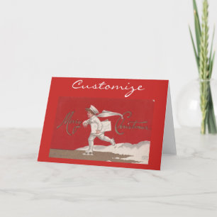 Jongen die Thunder_Cove kerstmis Skaten Feestdagen Kaart