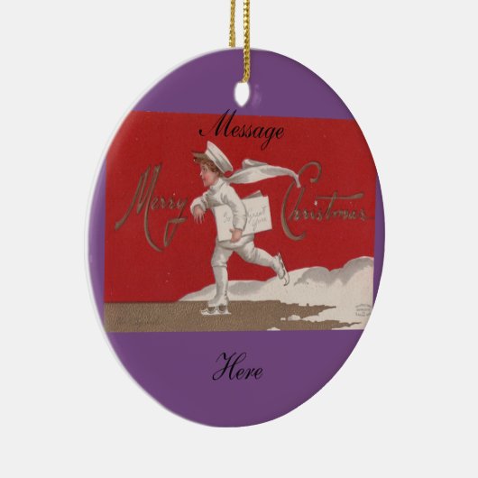 Jongen die  Thunder_Cove kerstmis Skaten Keramisch Ornament (Rechts)