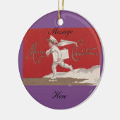 Jongen die  Thunder_Cove kerstmis Skaten Keramisch Ornament (Links)