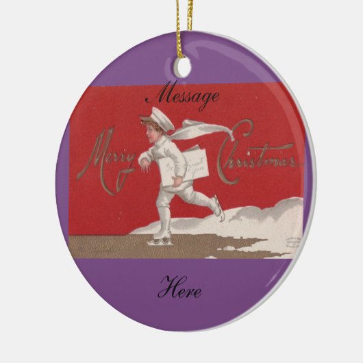 Jongen die  Thunder_Cove kerstmis Skaten Keramisch Ornament (Links)