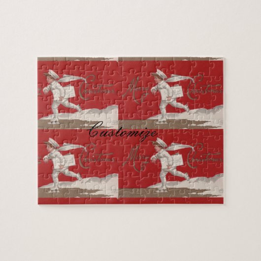 Jongen die Thunder_Cove kerstmis Skaten Legpuzzel (Horizontaal)