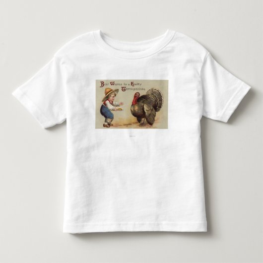 Jongen die Turkije voeden Kinder Shirts (Voorkant)