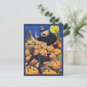 Jongen die van de heks lopen -  Halloween Briefkaart (Staand voorkant)