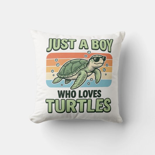 Jongen Die Van Schildpadden Houdt Vintage Gravure Kussen (Voorkant)