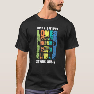 Jongen die van schoolbus houdt Publieke Vervoer P T-shirt