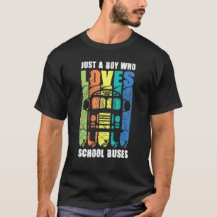 Jongen die van schoolbus houdt Publieke Vervoer P T-shirt