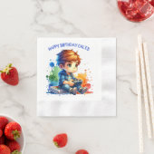 Jongen die videogames speelt Gepersonaliseerde Ver Servet (Insitu)