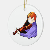 Jongen die Violin side back uitzicht grafisch afbe Keramisch Ornament (Links)