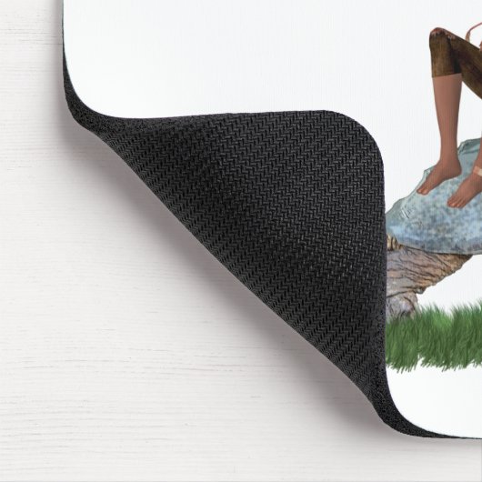 Jongen die vliegen op de Turtle Mousepad Muismat (Hoek)