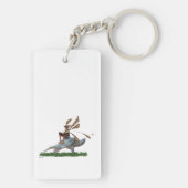 Jongen die vliegen op een schildpad met acrylSleut Sleutelhanger (achterkant)