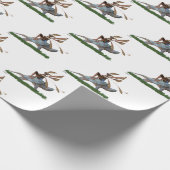 Jongen die vliegen op schildpadpapier cadeaupapier (Hoek)