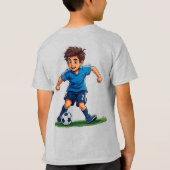 Jongen die voetbal speelt t-shirt (Achterkant)