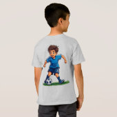 Jongen die voetbal speelt t-shirt (Achterkant volledig)