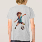 Jongen die voetbal speelt Tri-Blend shirt (Achterkant)