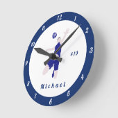 Jongen die Volleyball Kinder spelersnaam en nummer Ronde Klok (Hoek)